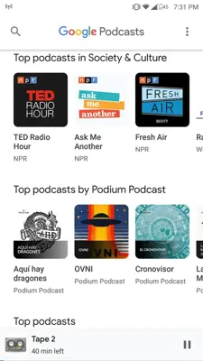 Google Podcasts android App screenshot 2